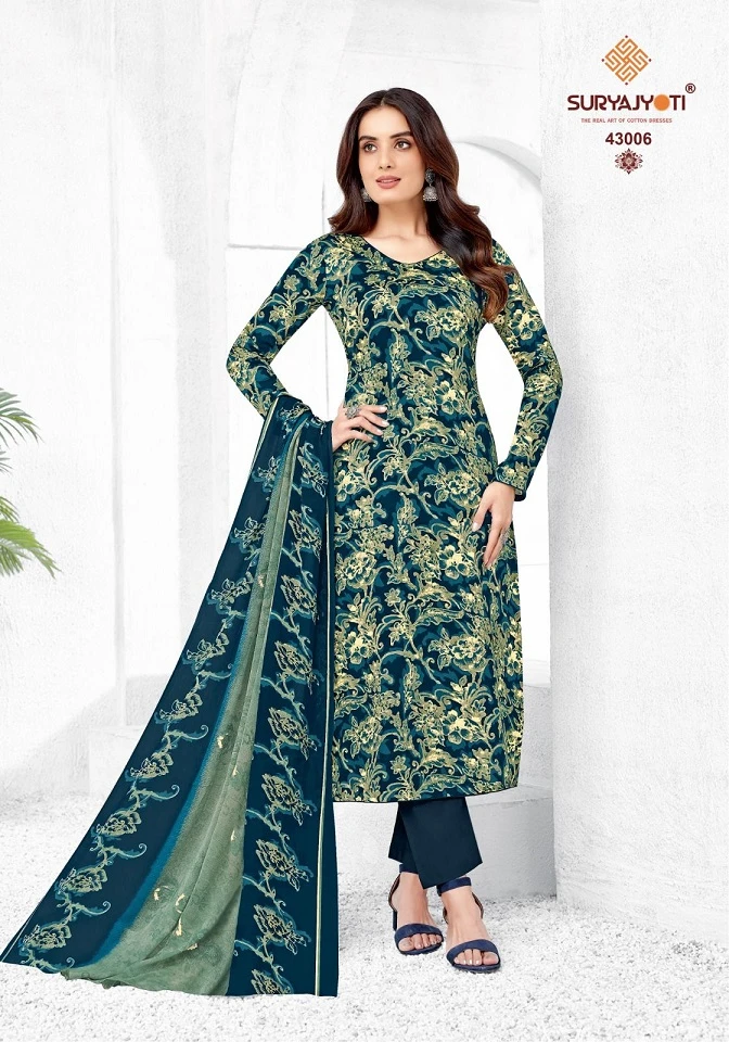 Suryajyoti  Naisha Vol 43 Jaam Satin Wholesale Salwar Suit Catalog